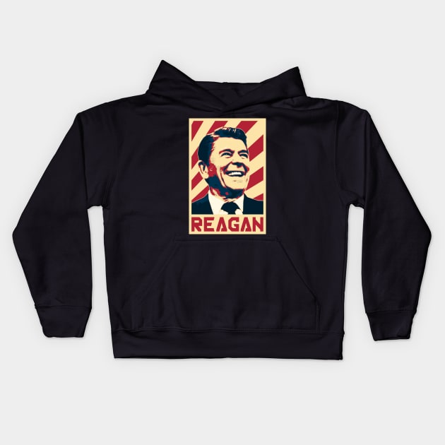 Reagan Retro Propaganda Kids Hoodie by Nerd_art